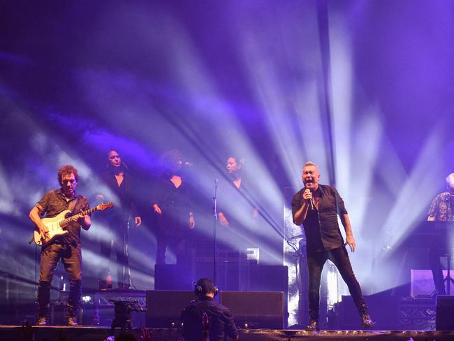 Cold Chisel on the stage of Bankwest Stadium. Picture: Flavio Brancaleone