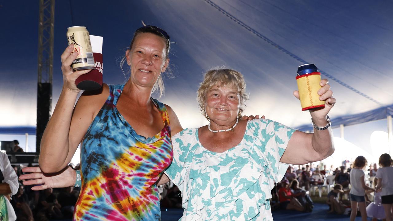 Taylar Evans and Sue Scott at the Savannah in the Round music festival, held at Kerribee Park rodeo grounds, Mareeba. Picture: Brendan Radke