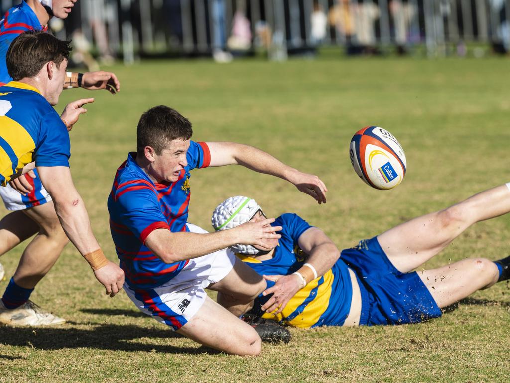 Braith Clark of Downlands in O'Callaghan Cup on Grammar Downlands Day at Downlands College, Saturday, August 6, 2022. Picture: Kevin Farmer