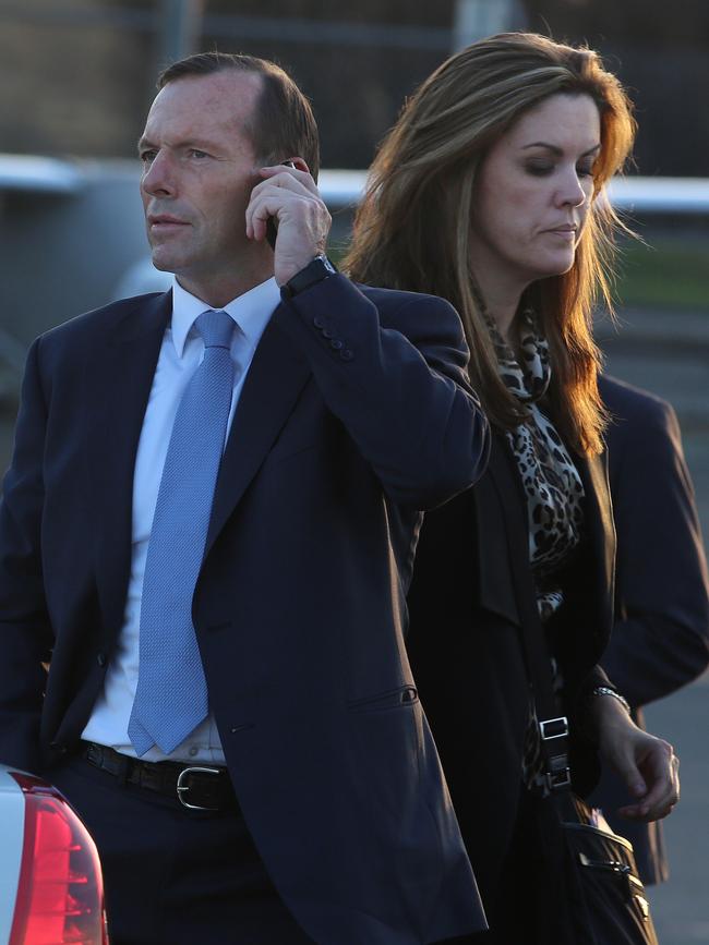 Tony Abbott with Peta Credlin during the 2013 election campaign.