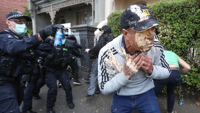 A judge has found Victoria Police used ‘unlawful’ violence in an attack on anti-lockdown protesters in 2021. Picture: Alex Coppel