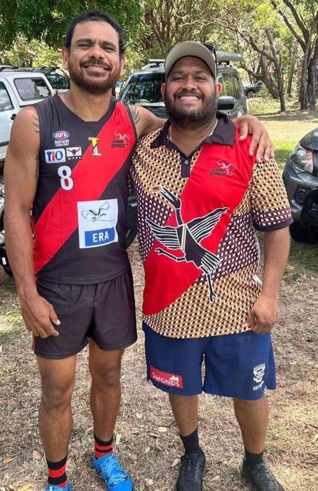 Coach Kingsley Whitehurst (right) of Jabiru Bombers FC has been nominated for the 2024 NT News Sports Coach of the Year. Picture: Supplied.