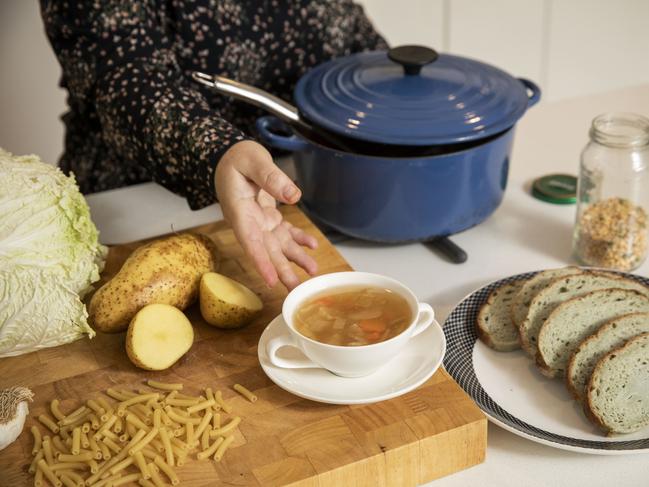 Soup is a great way to turn leftovers and tired old vegetables into a crowd pleaser. Picture: Sean Davey