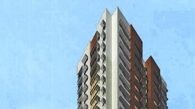 An artist’s impression of the proposed 28-storey building on Knuckey St, which would be just under the Darwin height limit.