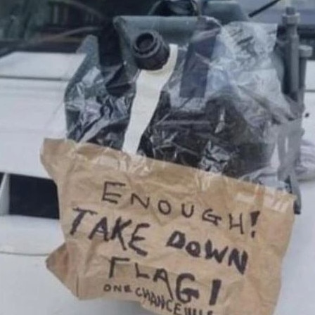 An object left on a Palestine supporter's car in Botany in January 2024.