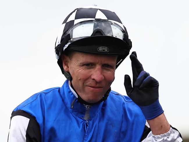 SYDNEY, AUSTRALIA - JANUARY 18: Kerrin McEvoy riding Midnight Opal win Race 8 Captivant @ Kia Ora during Sydney Racing at Rosehill Gardens Racecourse on January 18, 2025 in Sydney, Australia. (Photo by Jeremy Ng/Getty Images)