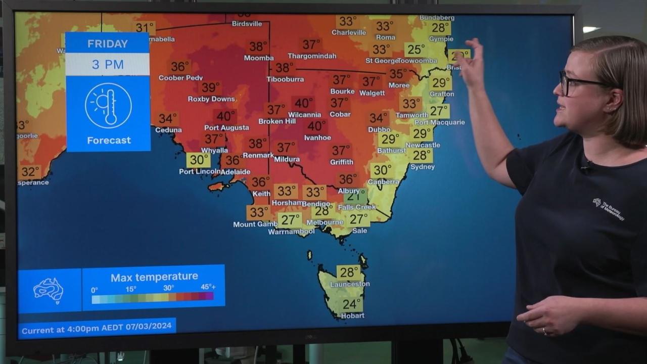 The heatwave warning begins on Friday. Picture: BOM