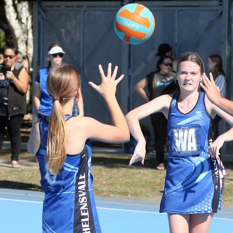 Netball at Runaway bay. Photo of Senior Intermediate Div 2 matches. Photo by Richard Gosling