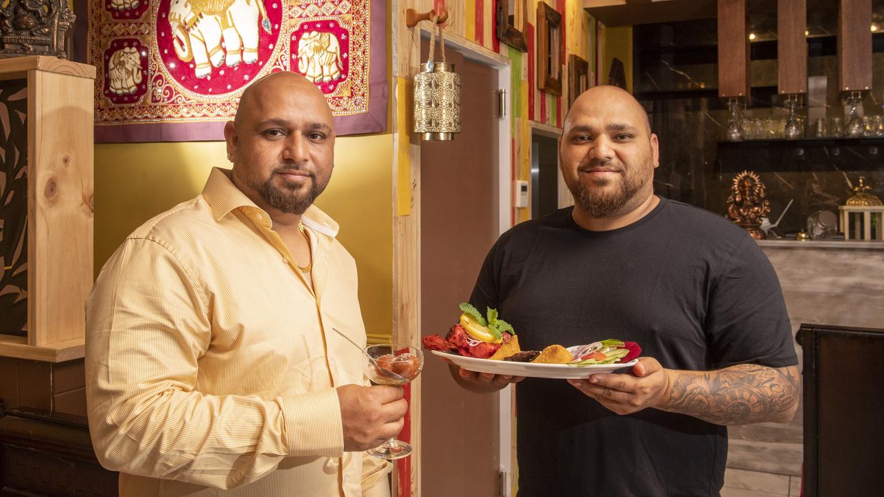 Sunny Singh (left) and Harry Singh from Masala Hut Indian restaurant. Picture: Nev Madsen.