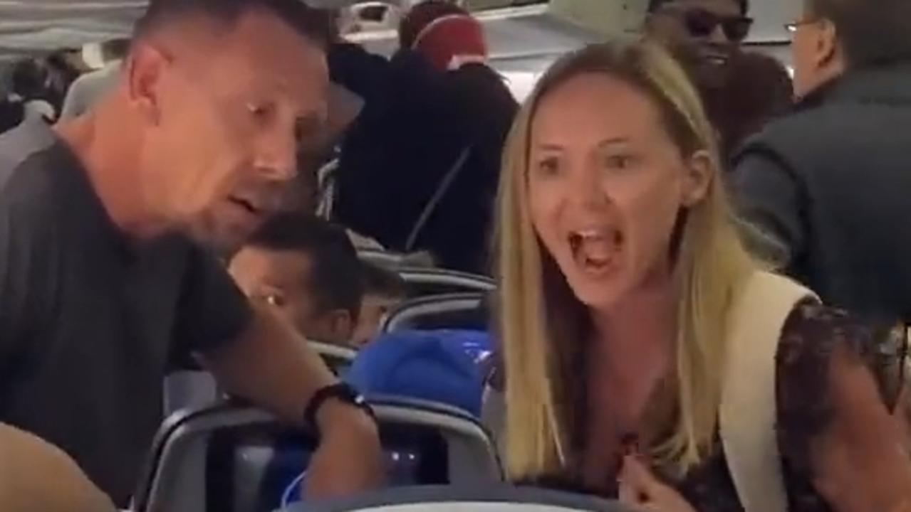 A 12 second clip of a heated argument between passengers has gone viral.