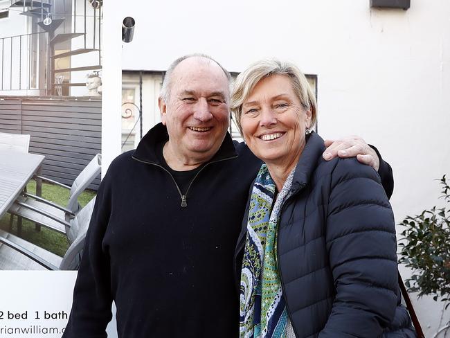 WEEKEND TELEGRAPHS - 28/8/20MUST NOT USE BEFORE CHECKING WITH WEEKEND PIC EDITOR JEFF DARMANIN - Auction at 33 Roseby St, Leichhardt in Sydney this morning. Sold for $1.3M. Vendors Chris and Mary Prior pictured. Picture: Sam Ruttyn