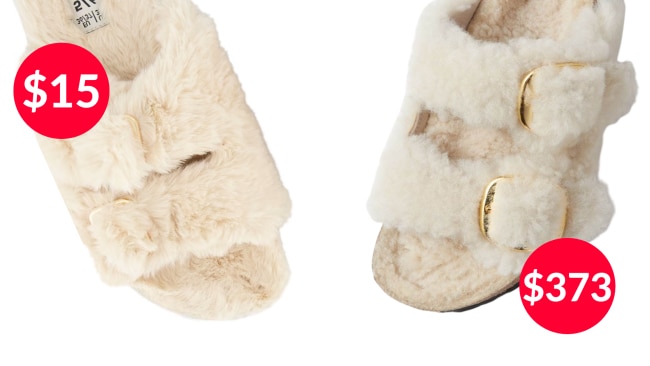 Kmart is selling 15 dupes of the fluffy Arizona Shearling Slides