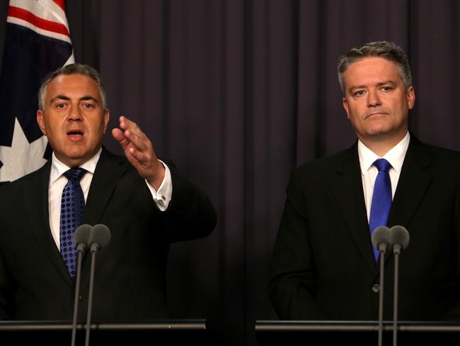 Treasurer Joe Hockey and Minister for Finance Mathias Cormann updates the nation on the state of the books.