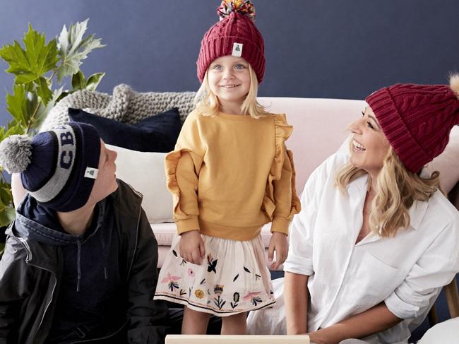 Carrie Bickmore with her kids Evie and Oliver. Picture: Channel 10.