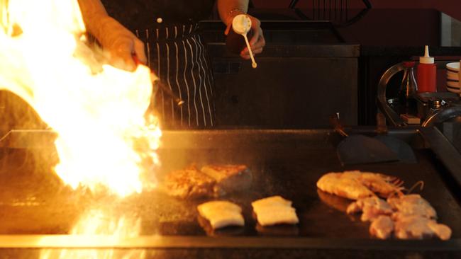 A teppanyaki dish being prepared. Picture: Simon Chillingworth