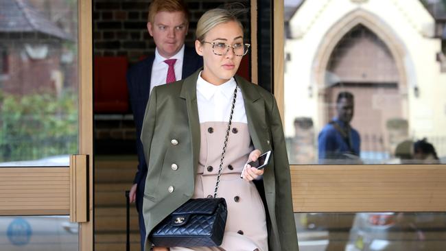 Monique Farrell leaves the court. Picture: Damian Shaw