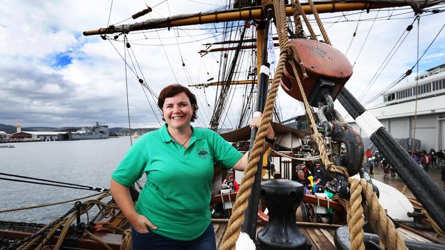 Robyne Stewart, of Sydney, who is a watch leader aboard the James Craig. Picture: NIKKI DAVIS-JONES