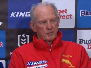 Wayne Bennett wasn't happy. Photo: Fox Sports