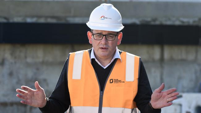 Daniel Andrews speaks to reporters on Monday. Picture: NCA NewsWire / Andrew Henshaw