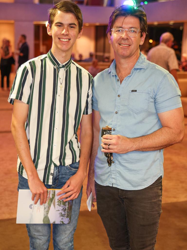 Johnny and John Kelly at the Queensland Symphony Orchestra’s first Maestro Concert of 2021, Arabian Nights - Music of Love and Intrigue, at QPAC’s Concert Hall. Picture: Peter Wallis