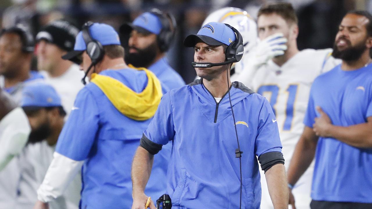 Chargers coach Brandon Staley called for a bizarre time-out. Photo: Steve Marcus/Getty Images/AFP