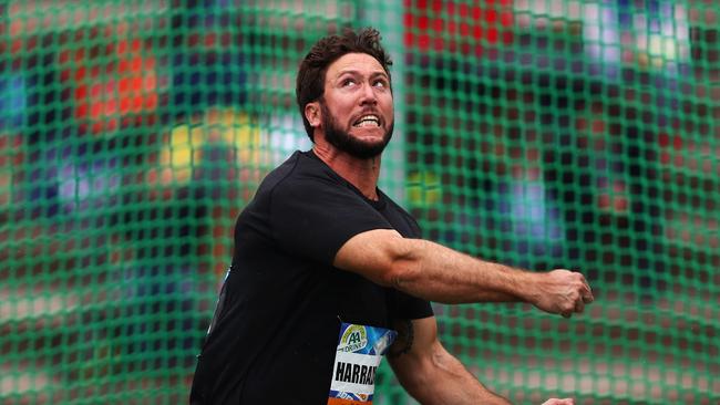 Benn Harradine of Australia competes in the Discus Throw Men during the AA Drink FBK Games in the Netherlands.