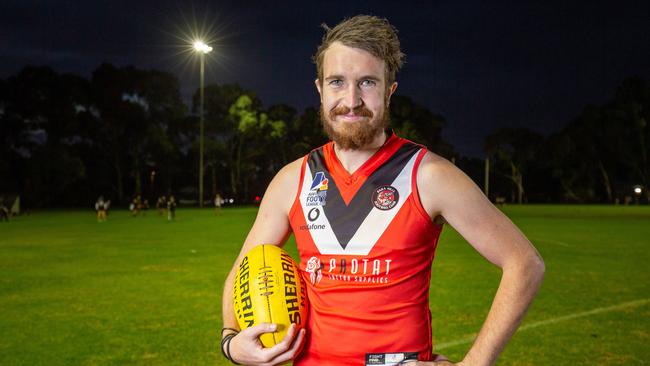 Daniel Weetra at the Para Hills Football Club. Picture: Ben Clark