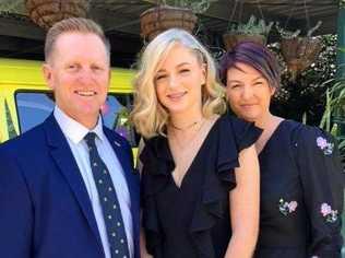 Allan, Olivia, and Beverley Harwood at Olivia's formal. Picture: Contributed