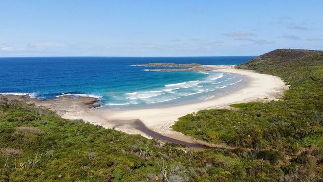 Moonee Beach, south of Catherine Hill Bay, where the woman’s body was located.