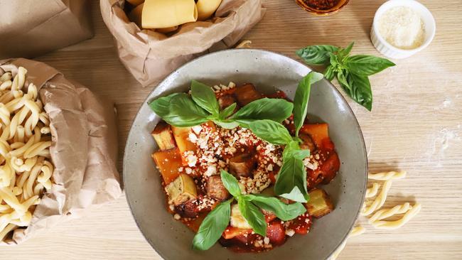 La Favola’s pasta with eggplant, ricotta and tomato sauce. Picture: Jenifer Jagielski