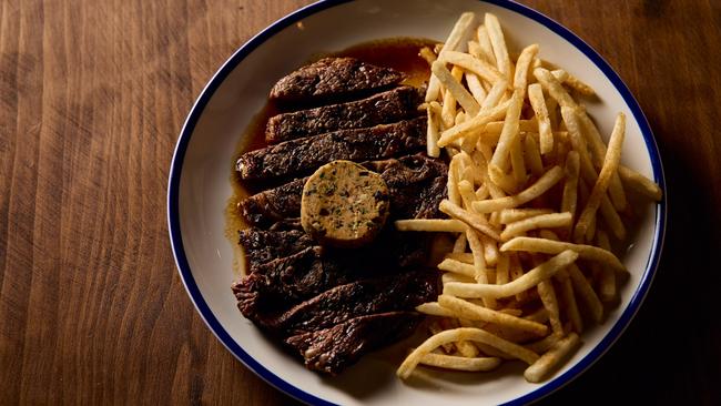 Steak frites at La Louisiane. Picture: Supplied