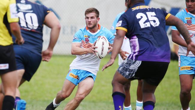 Pride under-20s player Adam Hepworth in a pre-season trial match between the Northern Pride under-20s and CDRL club Edmonton Storm at Petersen Park, Edmonton in February 2020. PICTURE: BRENDAN RADKE