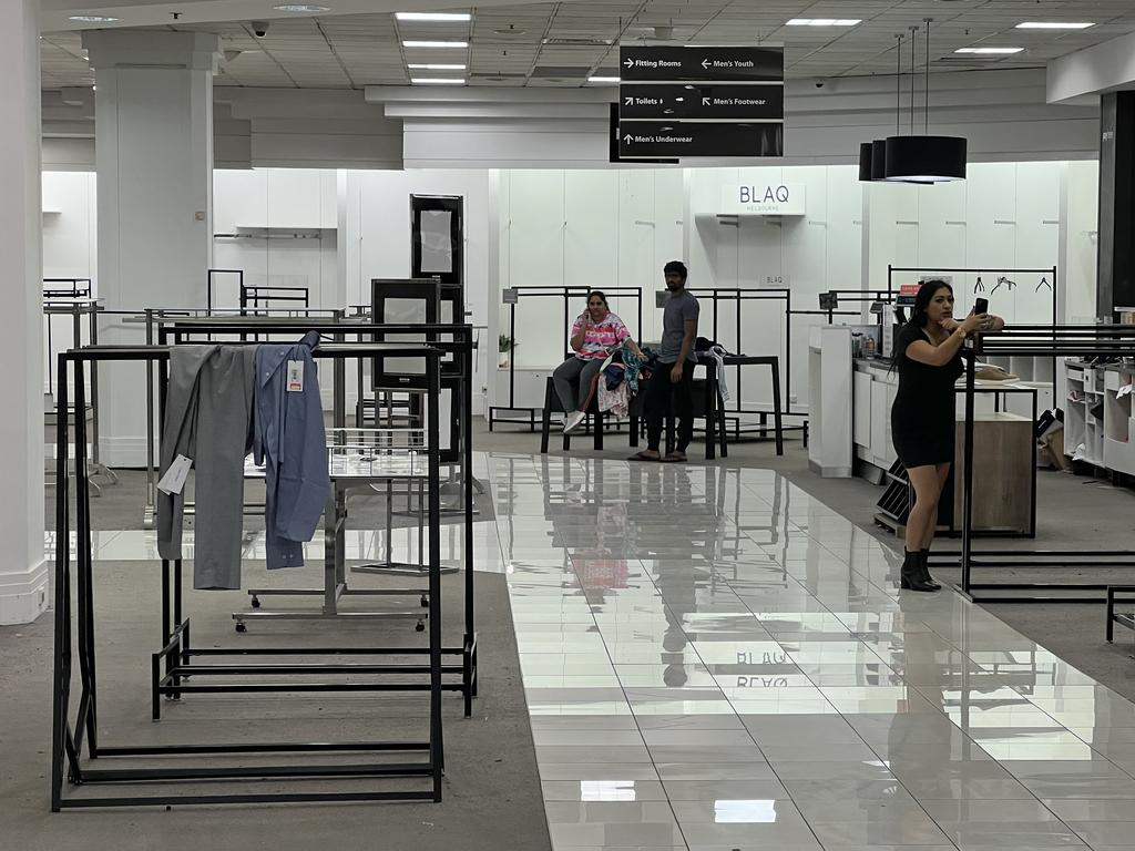 Shoppers flock to Myer’s Brisbane CBD store on its last day of trading. Picture: Lyndon Mechielsen