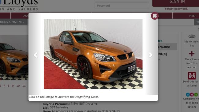 Lloyds is auctioning a rare HSV GTS-R W1 Maloo.