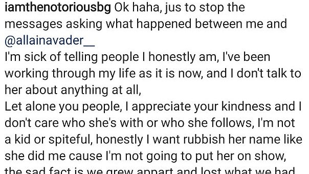 Geppert said he wanted people to stop messaging him about the breakup. Picture: Instagram