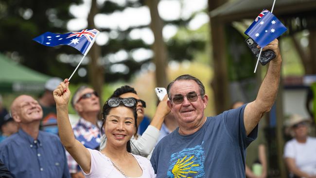 Joanne Liang and Stephen Kelly during Toowoomba Australia Day celebrations at Picnic Point. Picture: Kevin Farmer