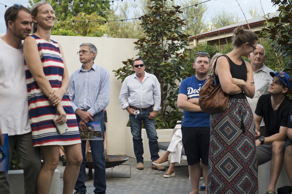 The eventual new owner of 37 Arthur St, Brian Carroll watches the auctioneer just before the fall of the hammer, Saturday, November 12, 2016. Picture: Kevin Farmer