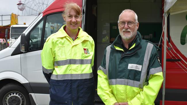 First-aid trainers Di Mullins and Kim Nance were at the show to teach everyone how to apply first-aid.