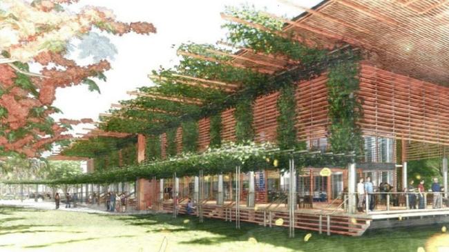 An artist’s impression of the proposed Darwin RSL clubhouse on the Esplanade. The Darwin RSL has since withdrawn its development application for the facility with Darwin council. Picture: Supplied