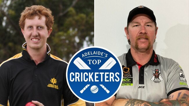 Angle Vale’s Justin Carman (left) is just two behind leading wicket-taker Troy Reciszen of Peninsula Pirates in Adelaide's top cricketers rankings.