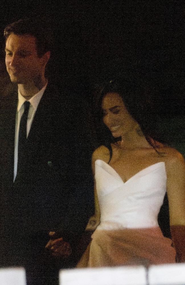 Demi and Jutes step out for a rehearsal dinner on the eve of the big day. Picture: BACKGRID