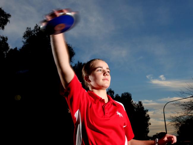 Rachel Bardney is a star discus thrower.