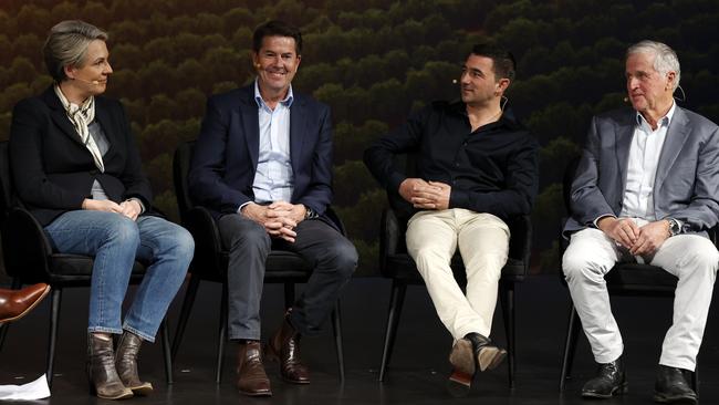 Tanya Plibersek MP, Kevin Anderson MP, Vito Mancini, GDCGA and Laurie Arthur, SunRice at The Daily Telegraph Bush Summit 2022 held in Griffith. Picture: Jonathan Ng