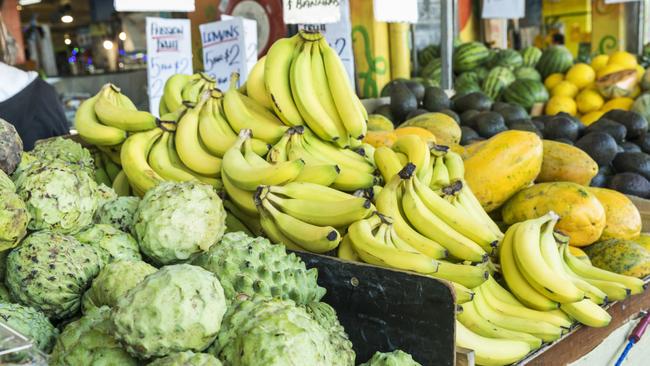 A stall featuring many kinds of tropical fruits – one of the almost 200 stalls within Rusty's Markets in the heart of Cairns