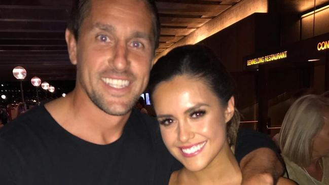 Mitchell Pearce and his fiancee Kristin Scott. Picture: instagram https://www.instagram.com/mitchpearce_7/?hl=en