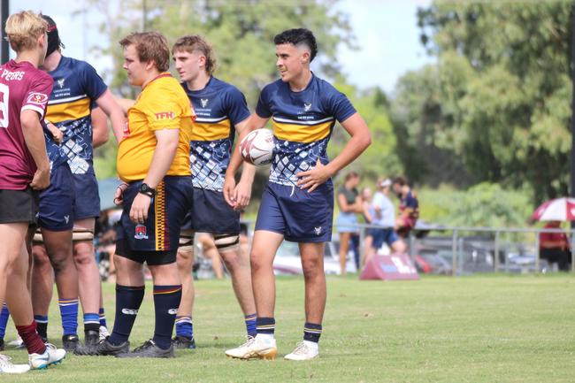 Ballymore Cup rugby action at the Albany Creek Brumbies Junior Rugby Union Club on Friday, April 12, 2024.