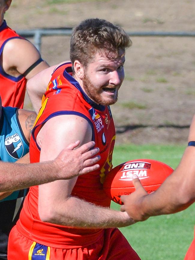 Flinders Park’s Jay Hansen. Picture: AAP/Brenton Edwards