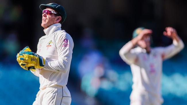 Tim Paine was clearly frustrated on the final day of the Sydney Test against India. Picture: David Gray/AFP