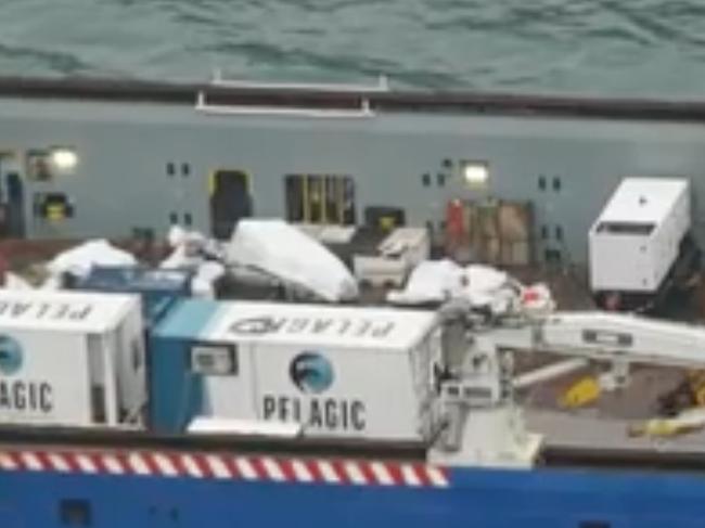 Wreckage appeared to include the white hull and landing frame. Picture: Supplied