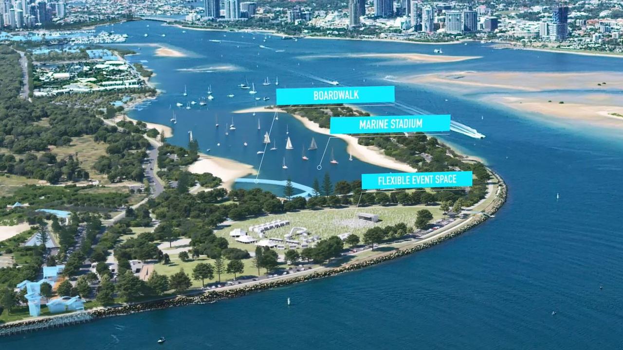 An image from The Spit masterplan showing a swimming enclosure at Bums Bay.